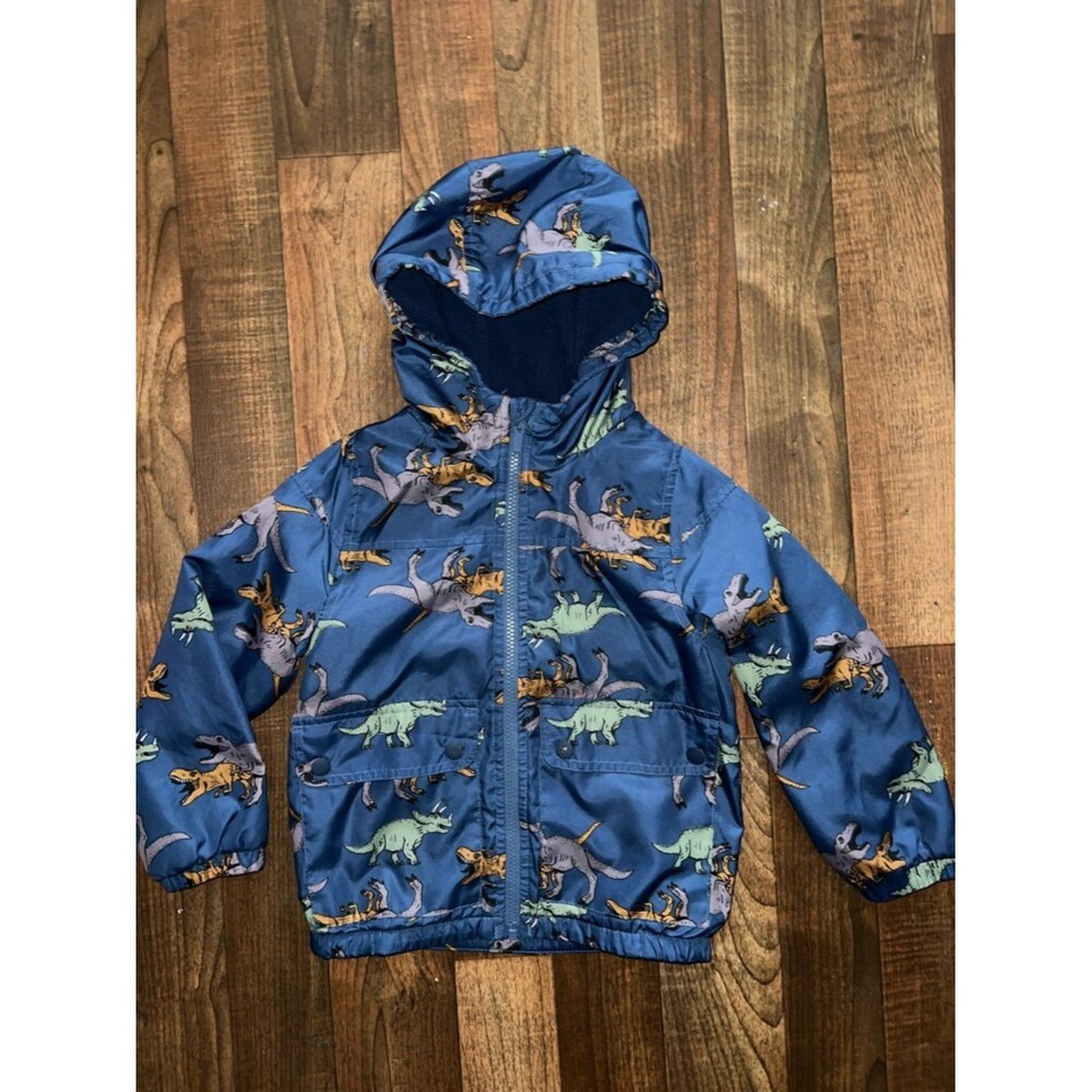 Carter's Navy Blue Dinosaur Print Hooded Raincoat